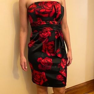 Gorgeous WHBM black rose cocktail dress